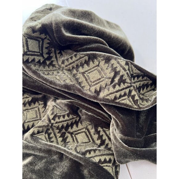 Driftwood Davey Embroidered Velvet Jogger Pants Womens M Green Polyester Blend - Picture 8 of 9